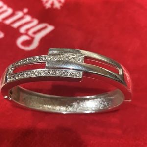 Silver color with diamonds ladies bracelets